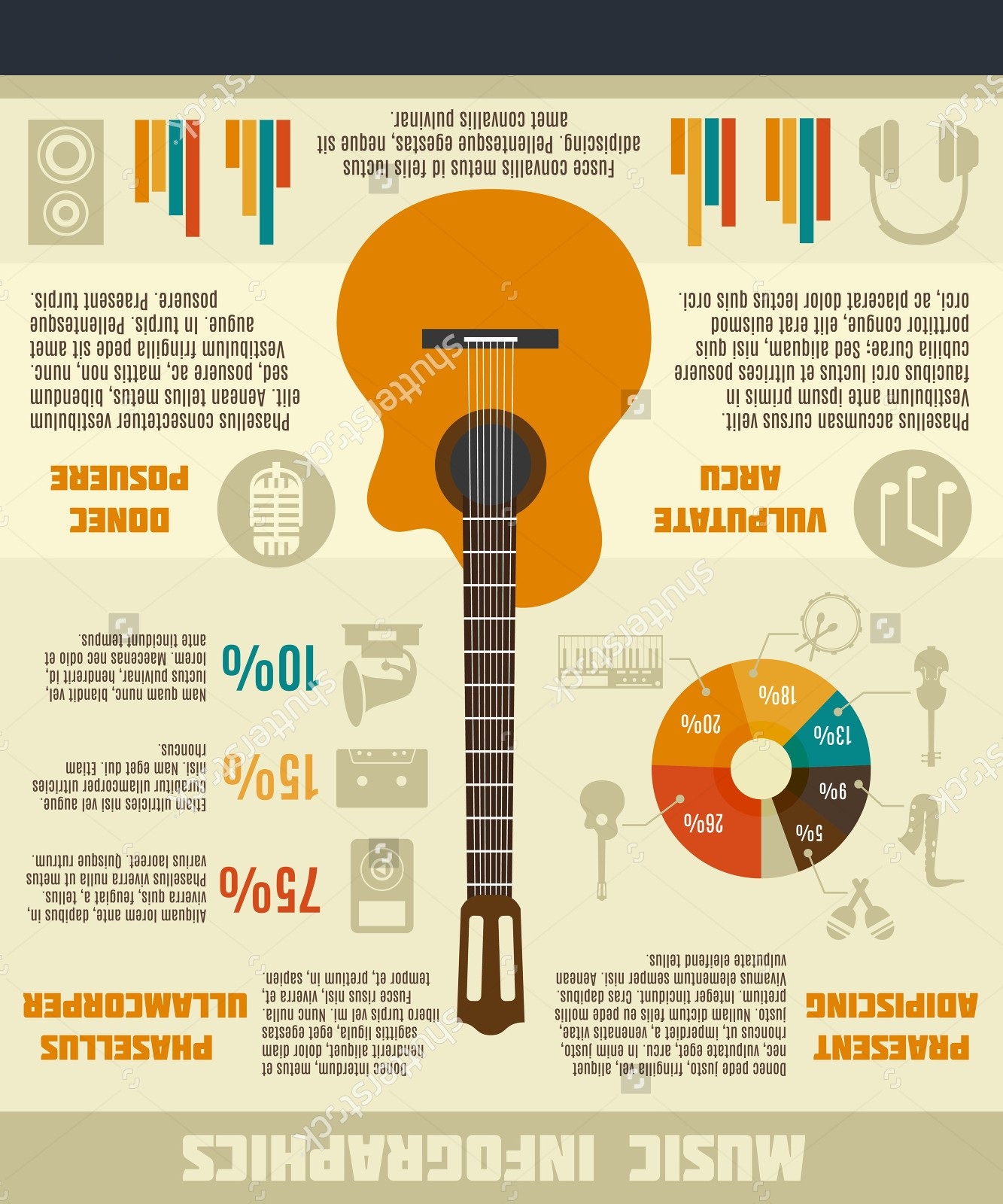 Music Infographics Guitar Stock Vector